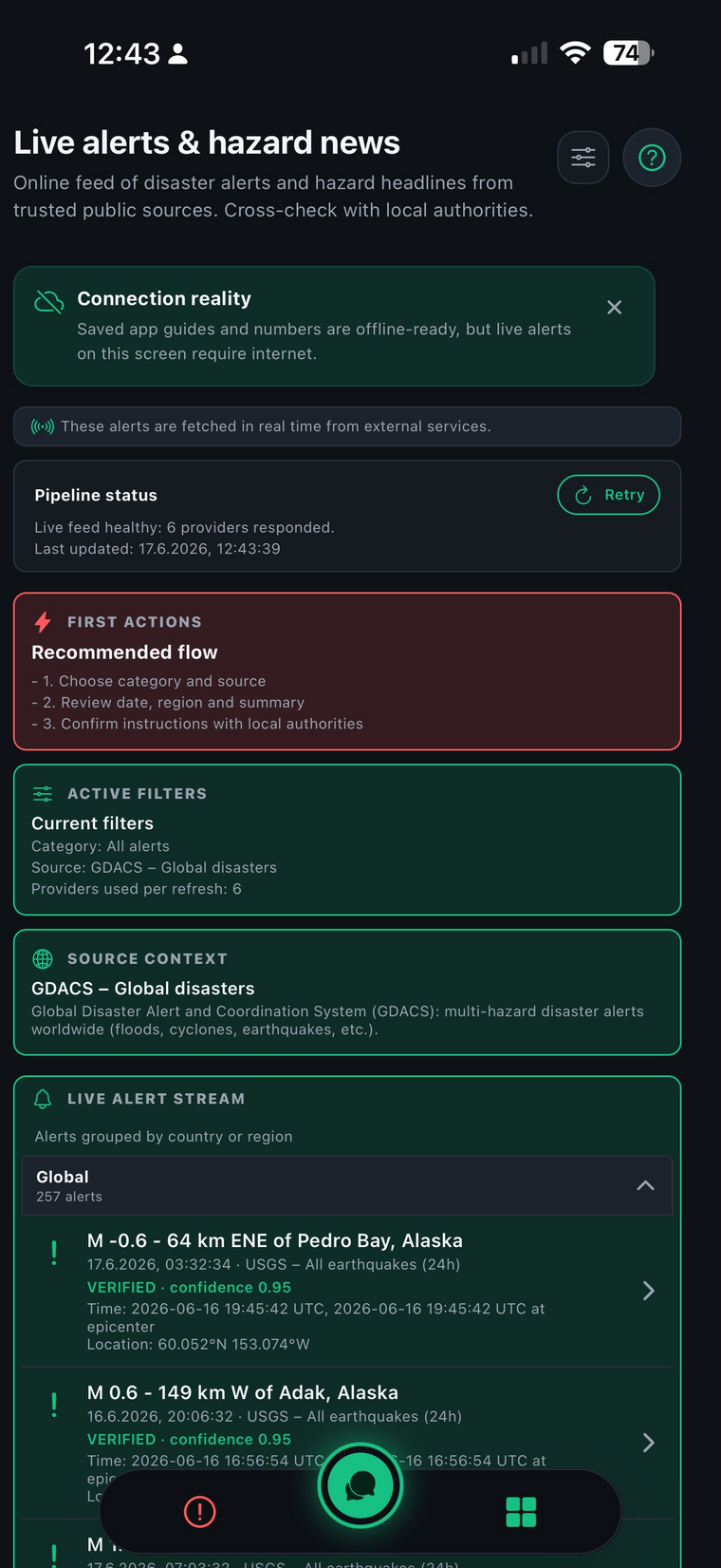 Live alerts & RSS feeds