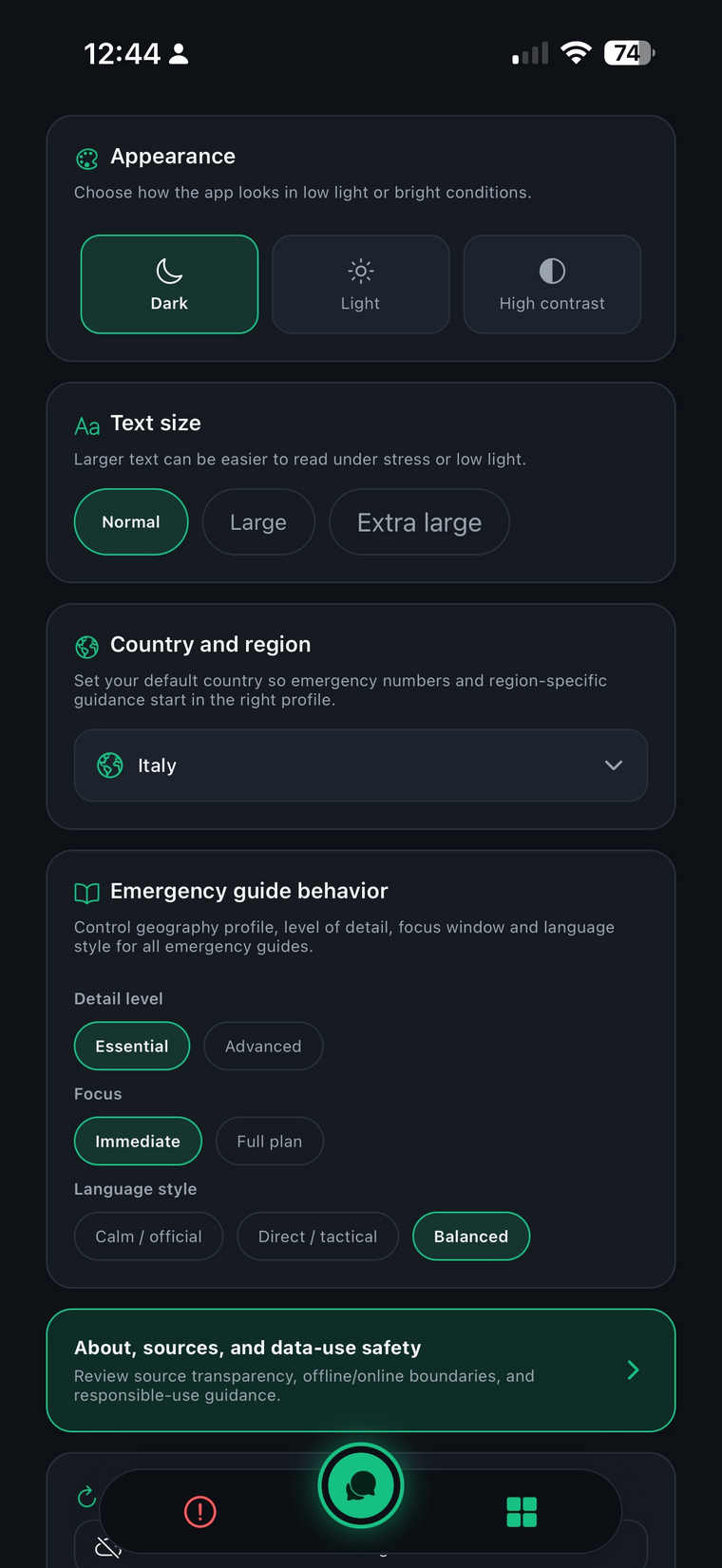 Calm, accessible UI