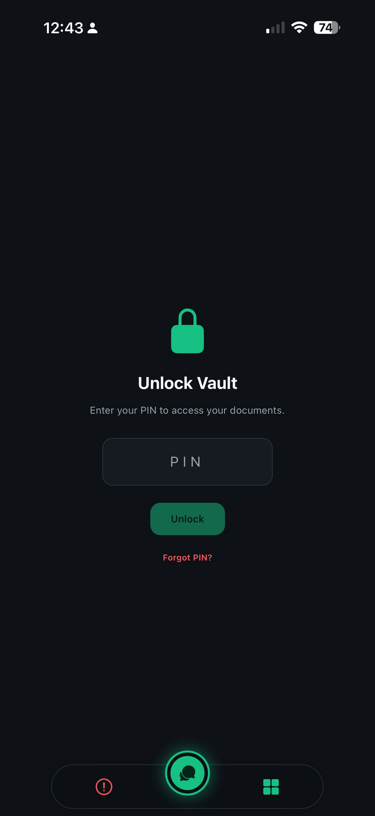 Encrypted document vault